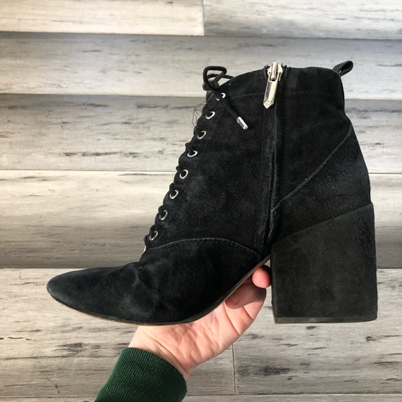 💸 5/20 Sam Edelman 'Tate' Suede Lace-Up Ankle Boot Bootie w/ Chunky Heel - Picture 4 of 16
